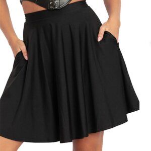 BlackMilk Matte Black Pocket Skater Skirt